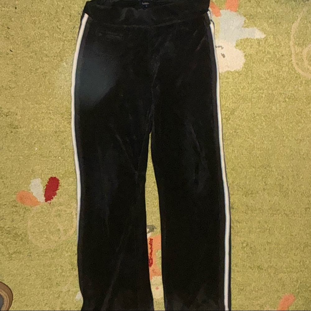 Reitmans Black Track Pants with White Stripes